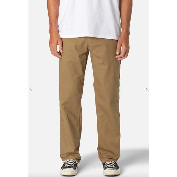 Men's Katin deck herringbone relaxed brown slacks size 38 x32 - Picture 1 of 6